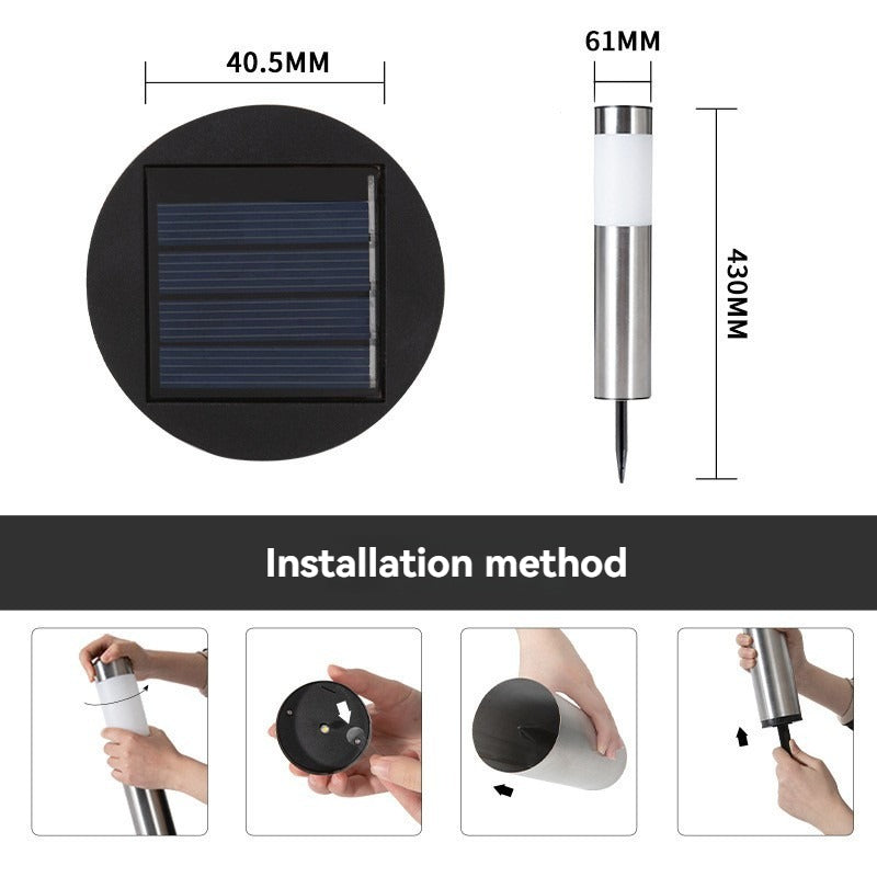 Solar Floor Garden Lamp Outdoor Waterproof LED Pathway Light