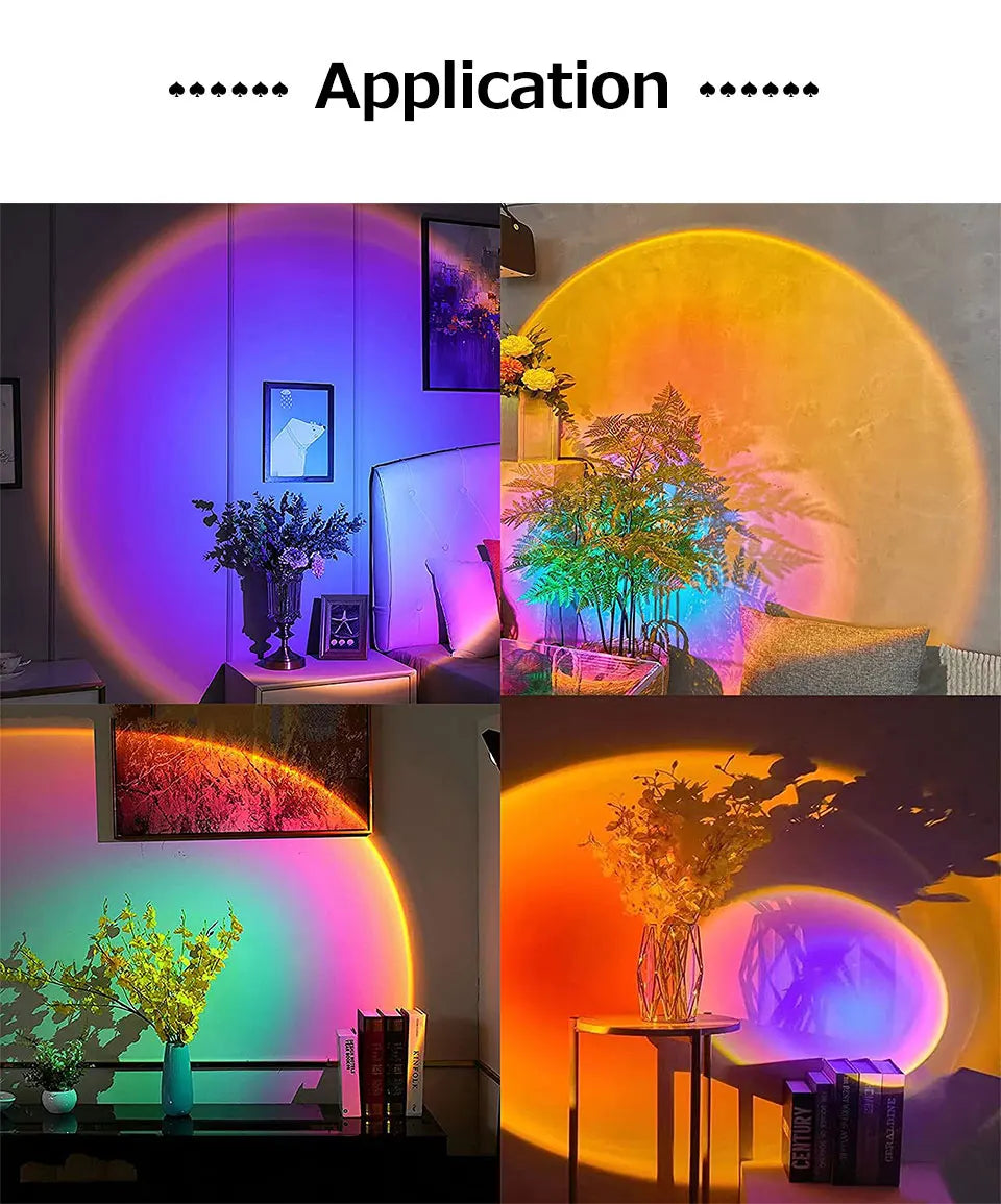Smart Sunset Lamp RGB LED APP Remote USB Projection Light
