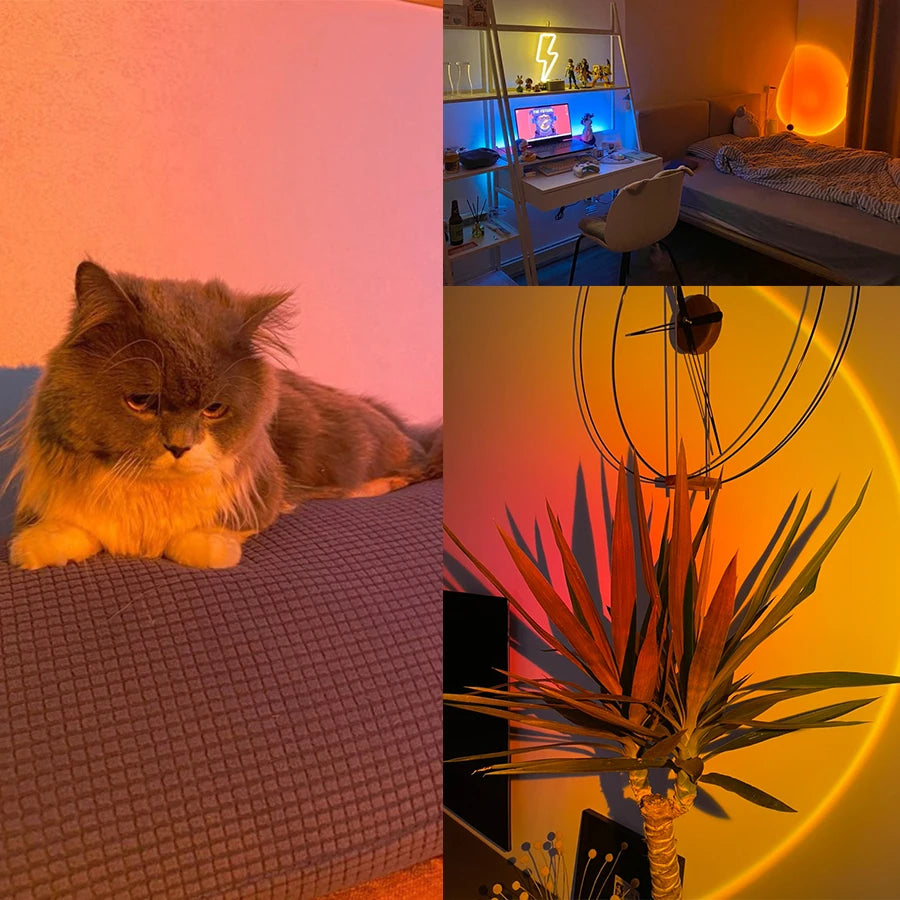 Smart Sunset Lamp RGB LED APP Remote USB Projection Light
