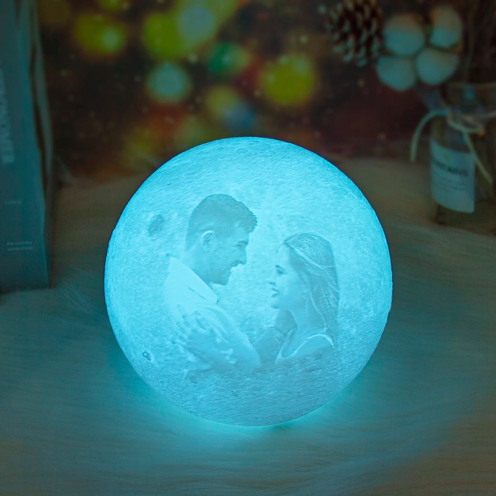 Personalized Moon Lamp 3D Printed Custom Photo USB Night Light