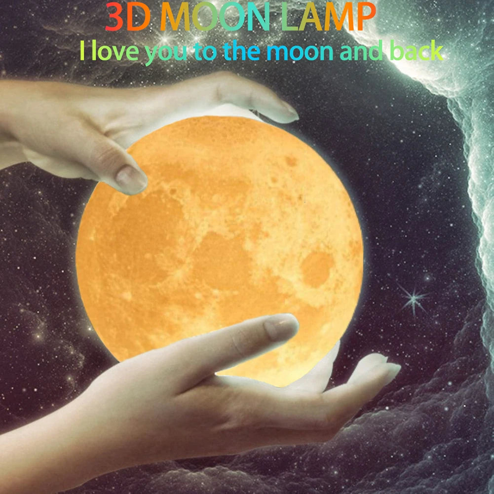 Personalized Moon Lamp 3D Printed Custom Photo USB Night Light