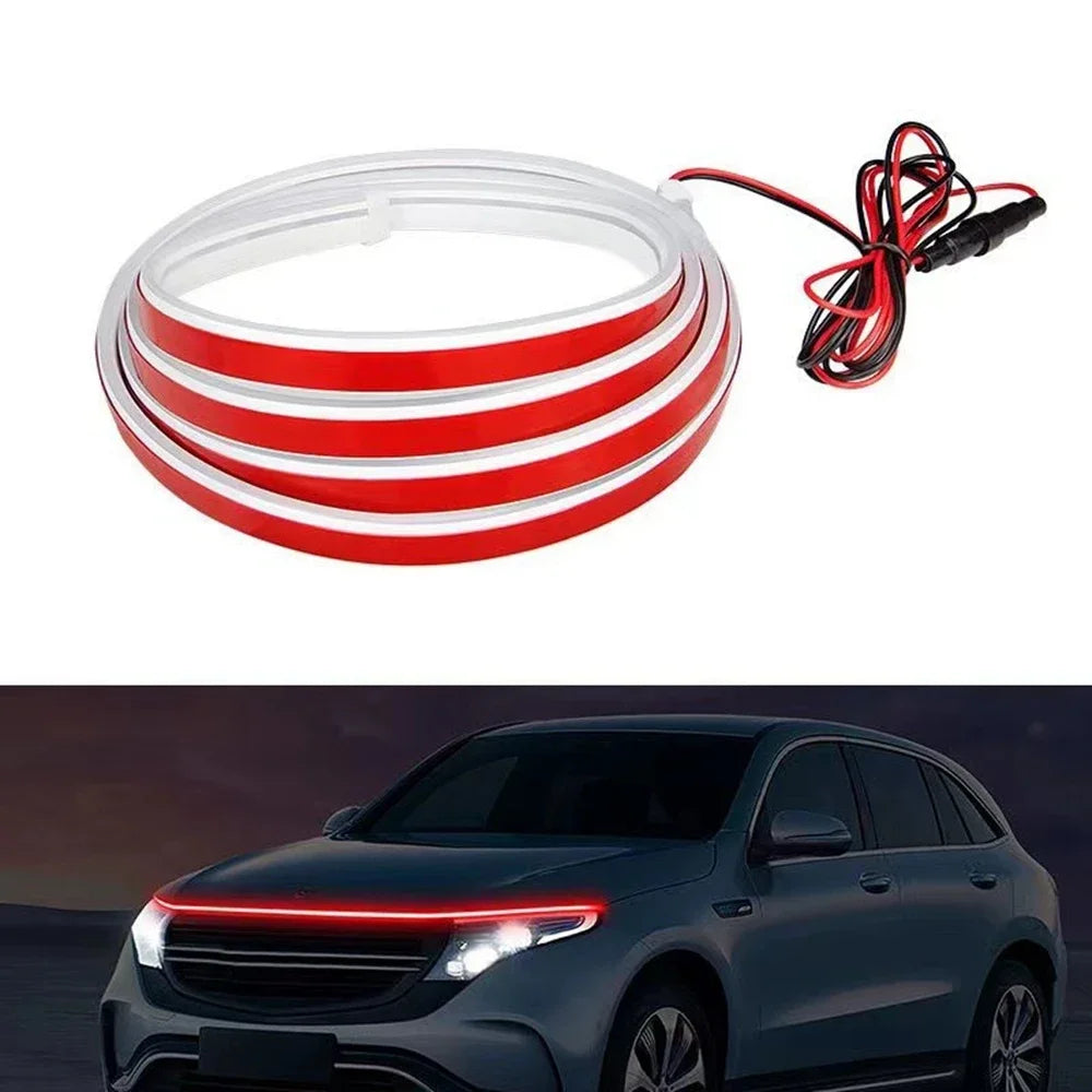 Scan Starting Led Car Hood Light Strip Decorative Lamp Flexible DRL Daytime Running Lights Auto Headlight Strips Car Assecories