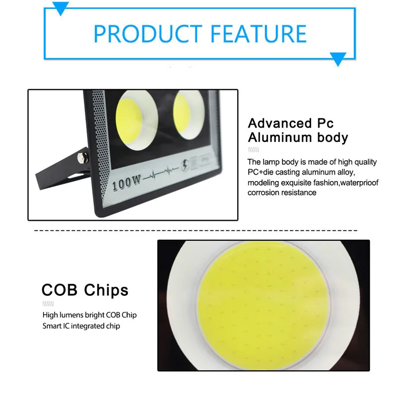 LED floodlight IP65 waterproof outdoor garden and street lamp