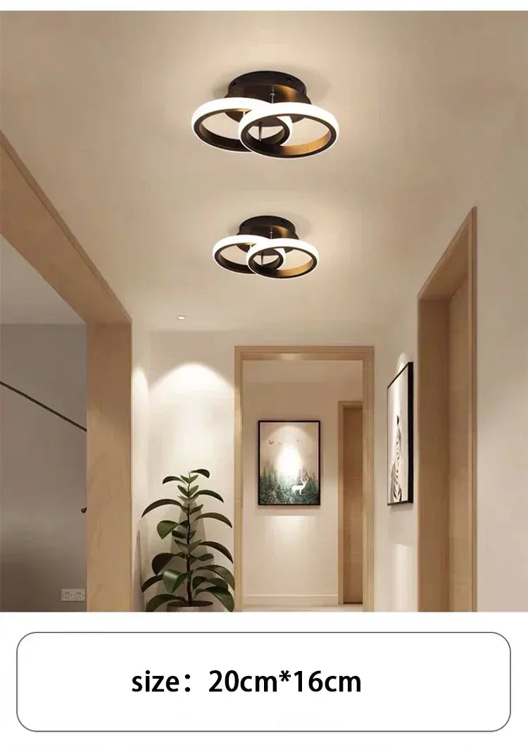 Modern linear LED ceiling light installed in a minimalist hallway with contemporary home décor.