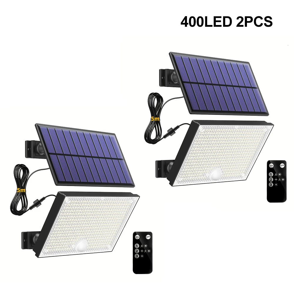 Solar motion sensor light 400LED outdoor security garden light