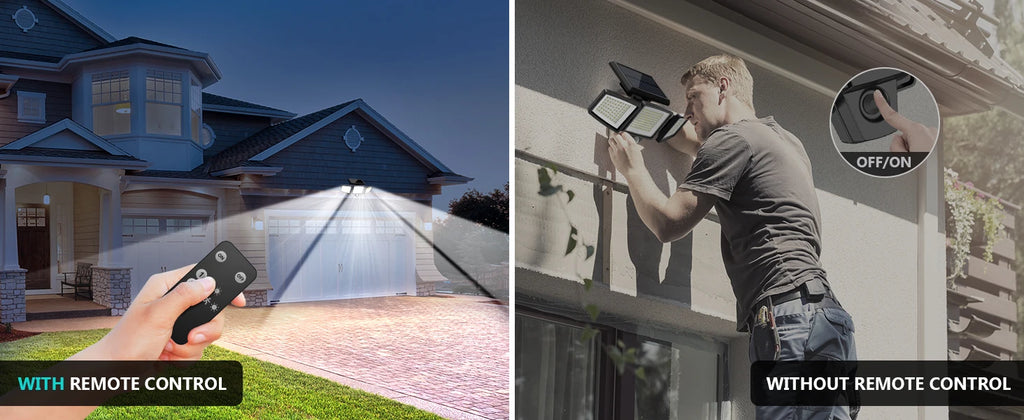 Solar Motion Sensor Security Light Outdoor Waterproof 3 Head LED