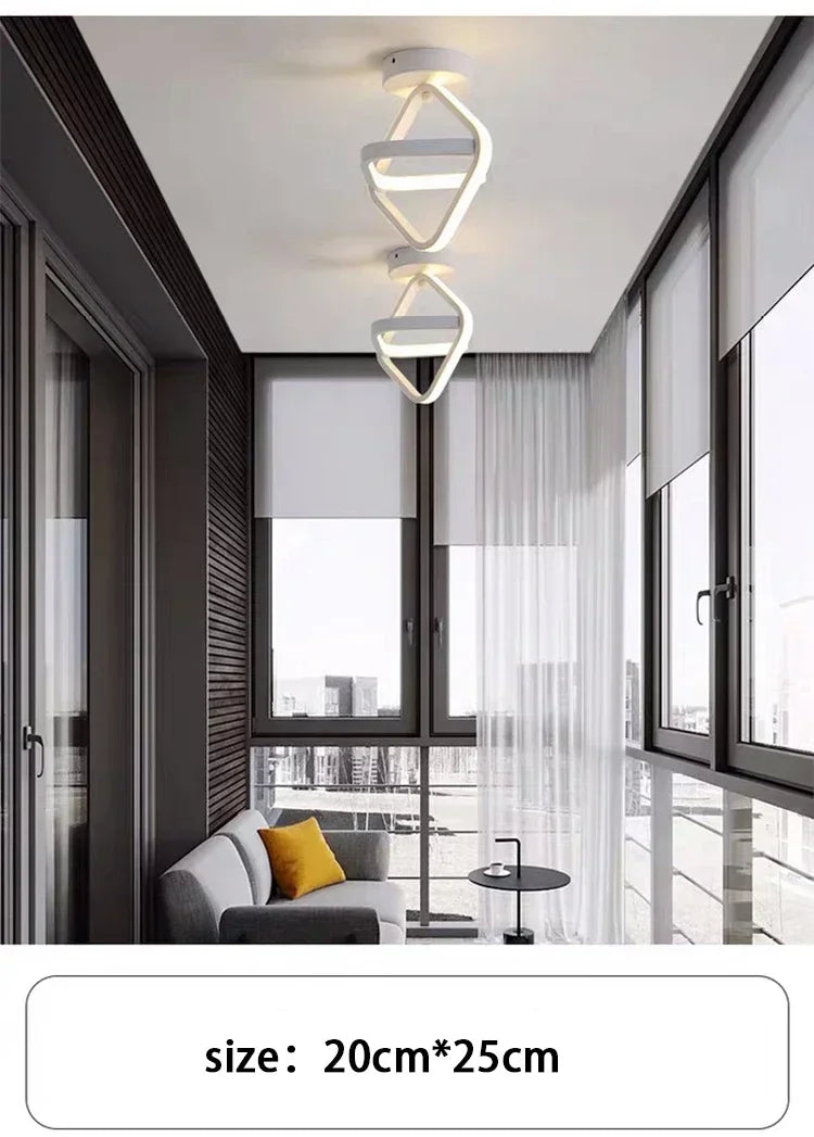 Modern linear LED ceiling light installed in a minimalist hallway with contemporary home décor.