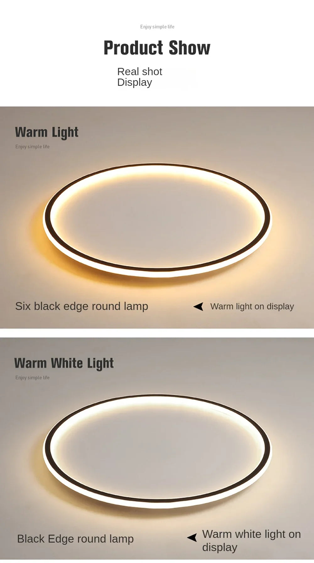 Nordic minimalist LED ceiling light with remote control installed in a modern living room.