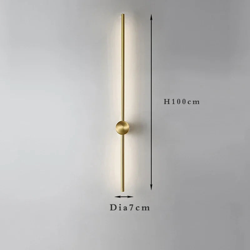 Nordic minimalist LED long wall light installed in a modern hallway with luxury interior décor.
