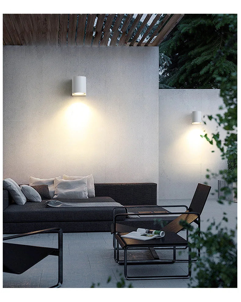 Modern IP65 Up & Down GU10 LED Wall Light for Outdoor Spaces