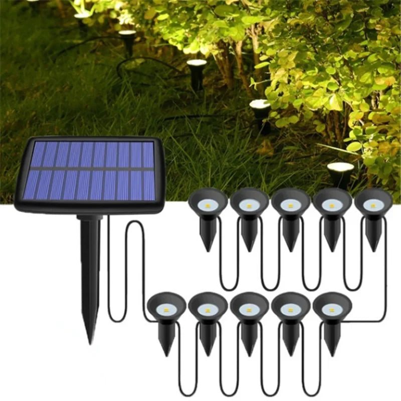 Outdoor Solar Lights Pathway Patio Lawn Ground Lamp IP65 Waterproof Landscape Spotlights