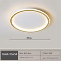 Nordic minimalist LED ceiling light with remote control installed in a modern living room.