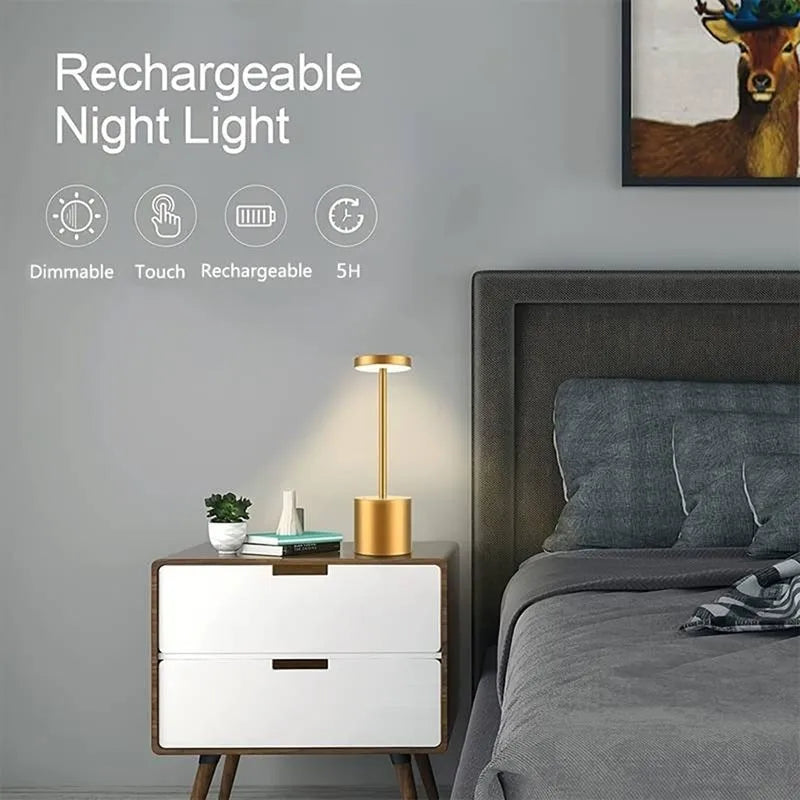 LED Table Lamp Touch Sensor Rechargeable Wireless Night Light