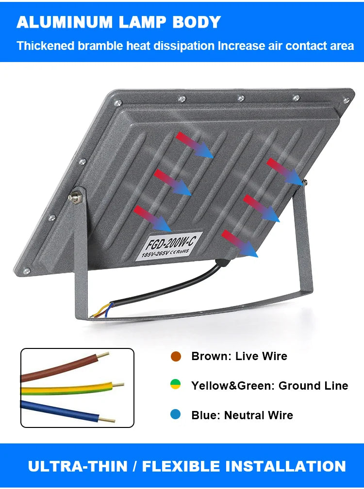 LED floodlight outdoor IP66 waterproof garden and street light