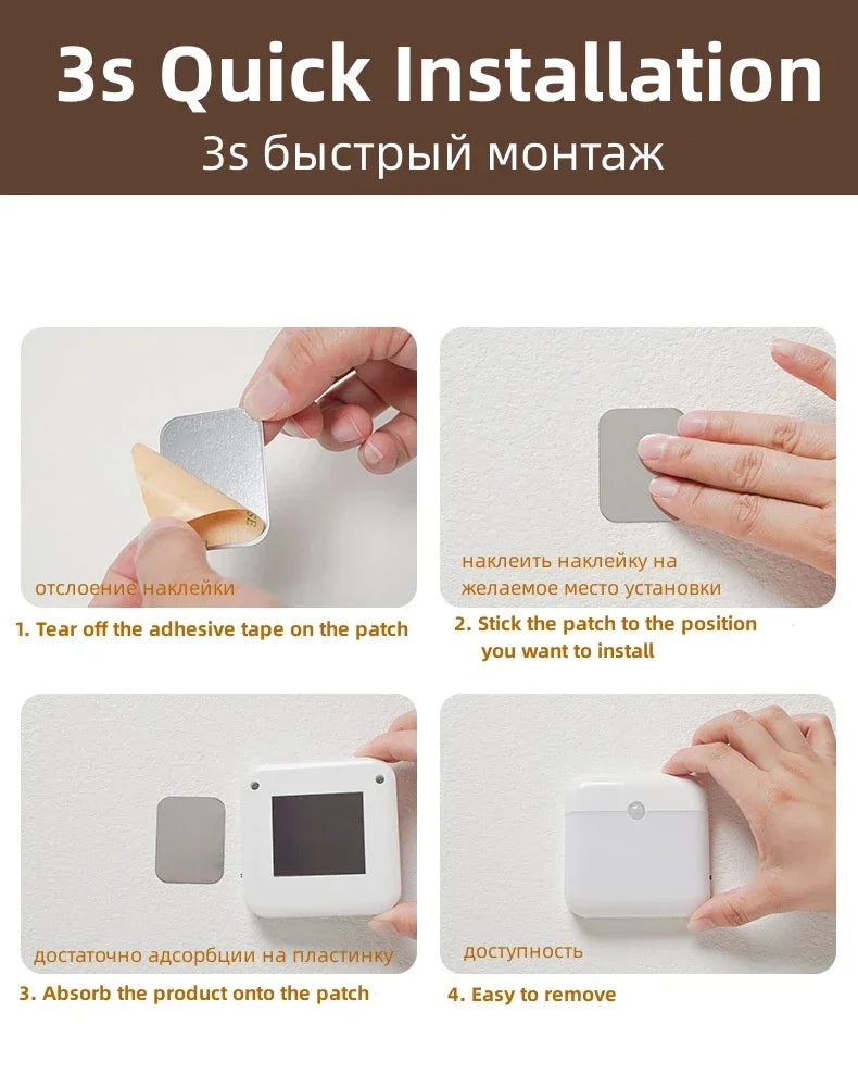 Motion Sensor Night Light USB Rechargeable LED Lamp for Home