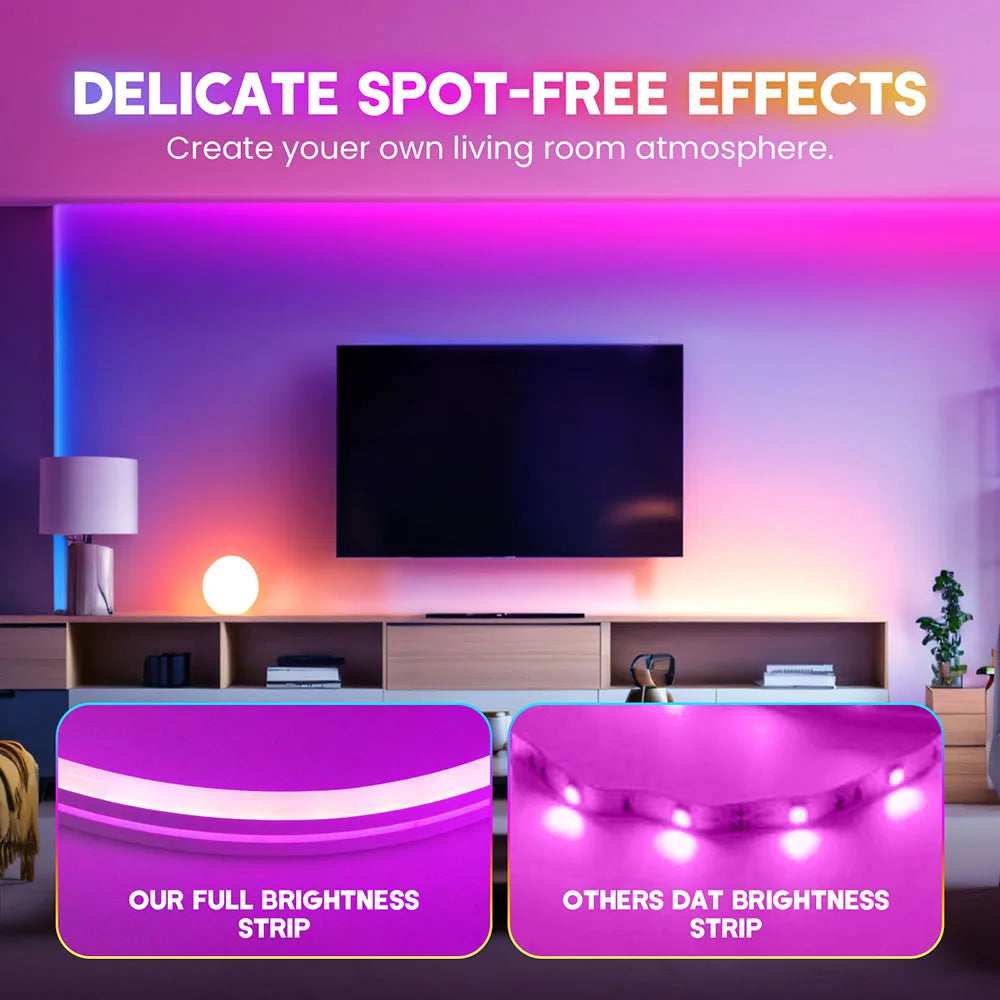 RGB Neon LED Strip 24V Bluetooth Music Sync Waterproof Rope Light