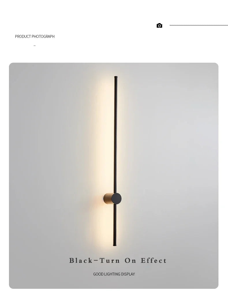 Nordic minimalist LED long wall light installed in a modern hallway with luxury interior décor.