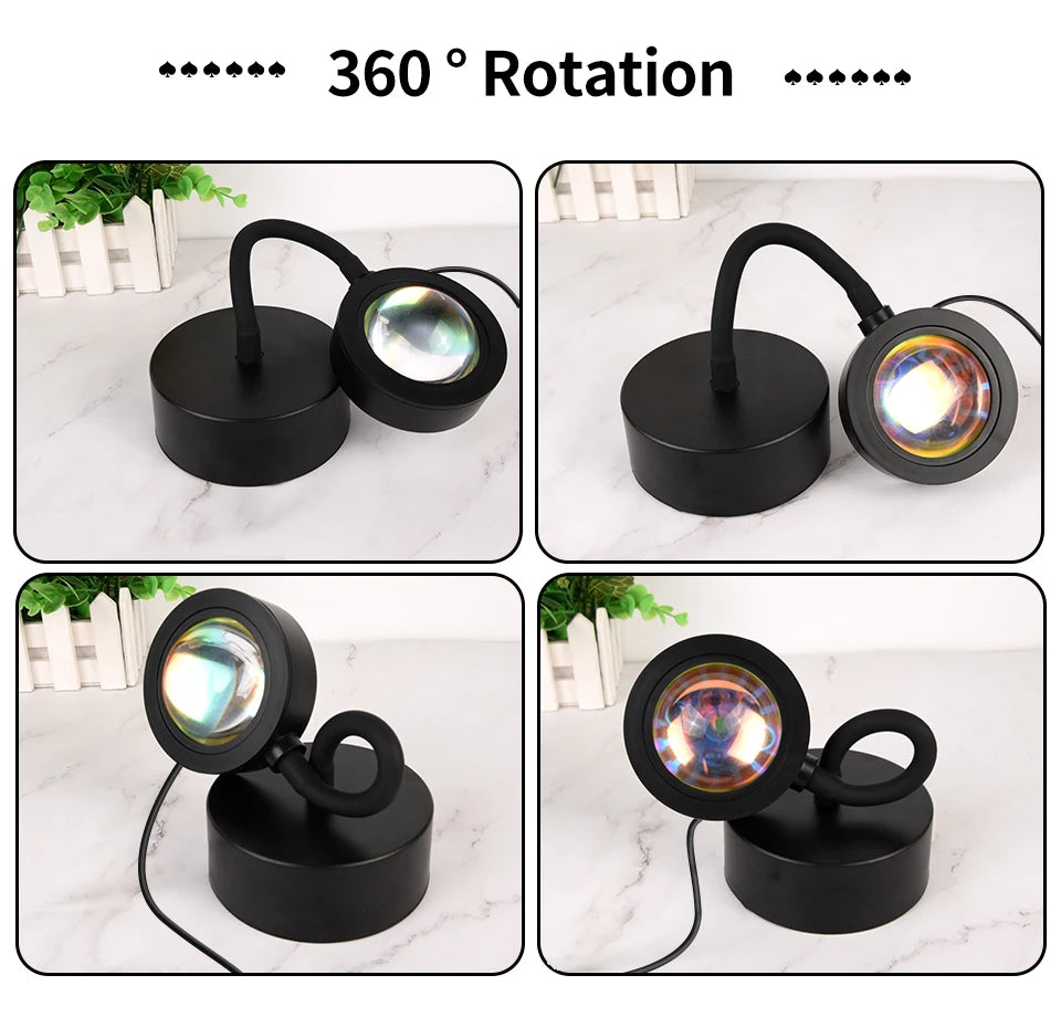 Smart Sunset Lamp RGB LED APP Remote USB Projection Light