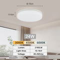 Modern LED flush mount ceiling light installed in a stylish living room with bright energy-efficient illumination.