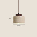 Wabi-Sabi Japanese pendant light with a natural stone-inspired shade hanging beside a modern bed.