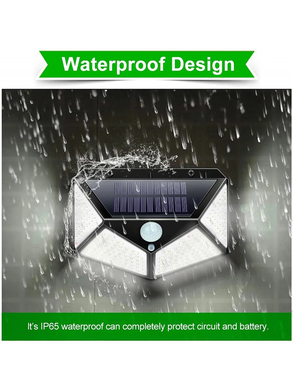 Solar Motion Sensor Security Light 100 LED Outdoor Waterproof PIR