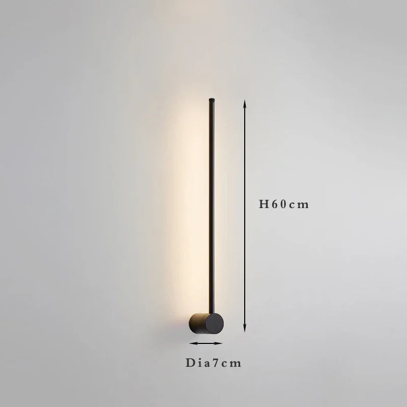 Nordic minimalist LED long wall light installed in a modern hallway with luxury interior décor.