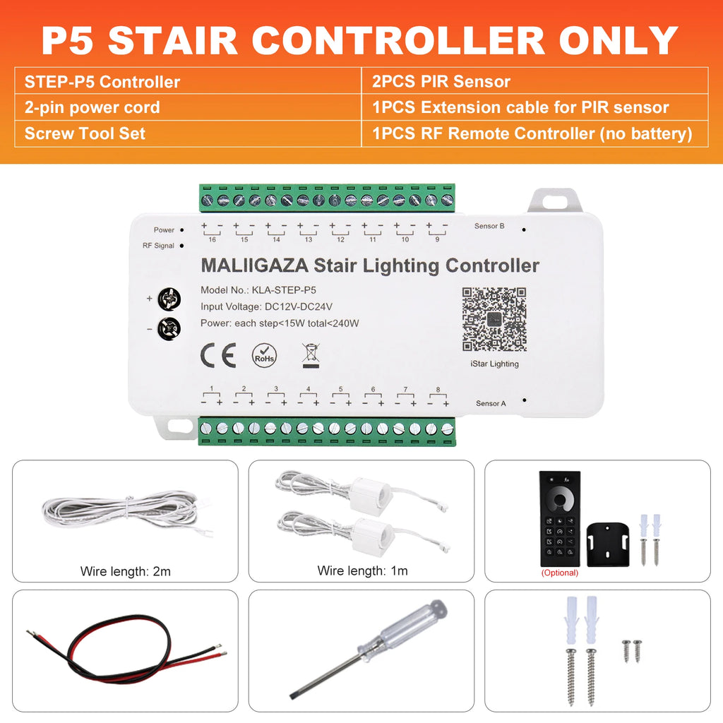 LED stair lighting kit Motion Sensor 24V COB Strip with APP Control