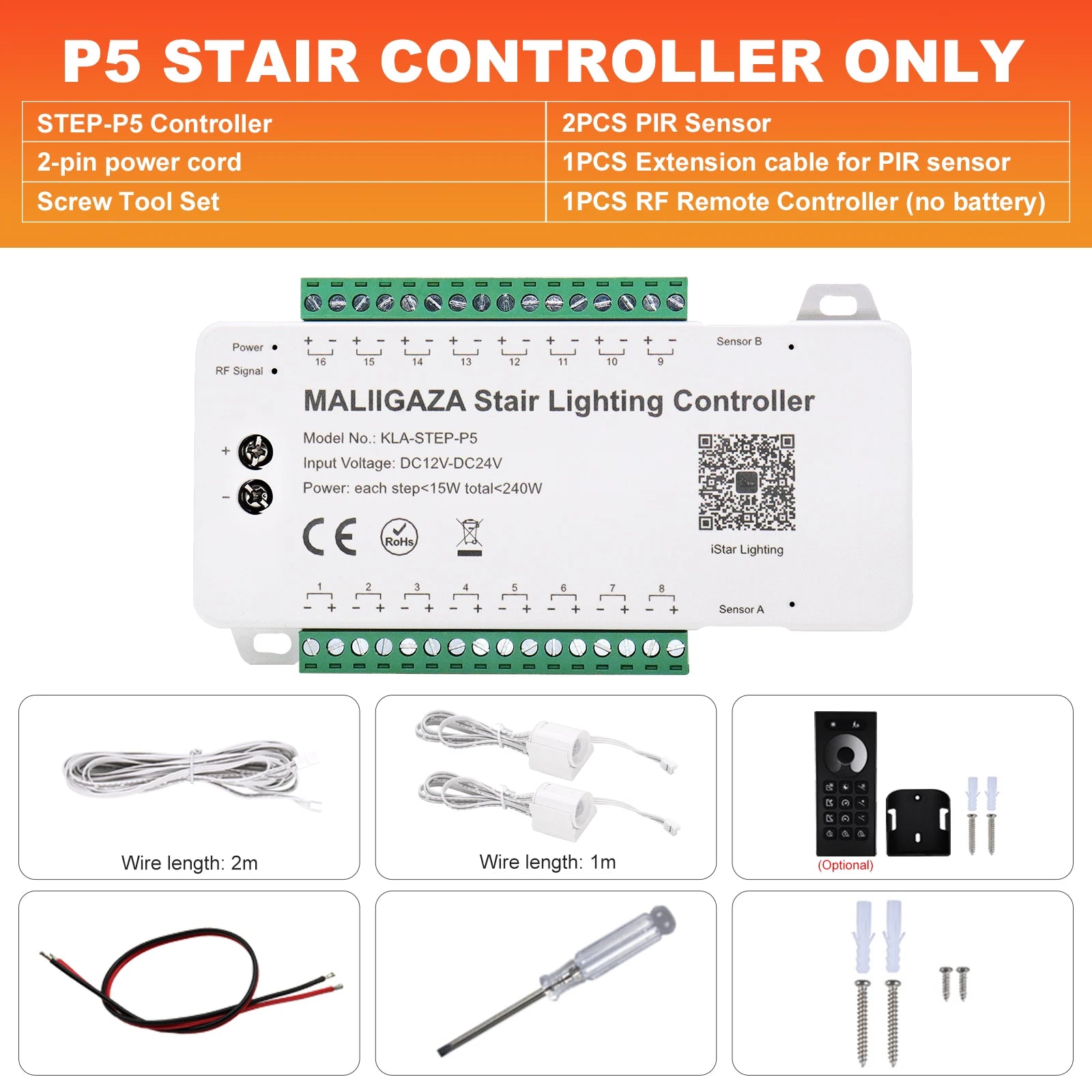 LED stair lighting kit Motion Sensor 24V COB Strip with APP Control