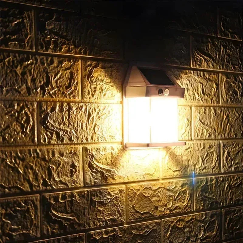 Solar-Powered Waterproof Outdoor Wall Light with Motion Sensor Tungsten Filament Garden Yard Decoration LED Lamp 3 Modes 1-4Pcs
