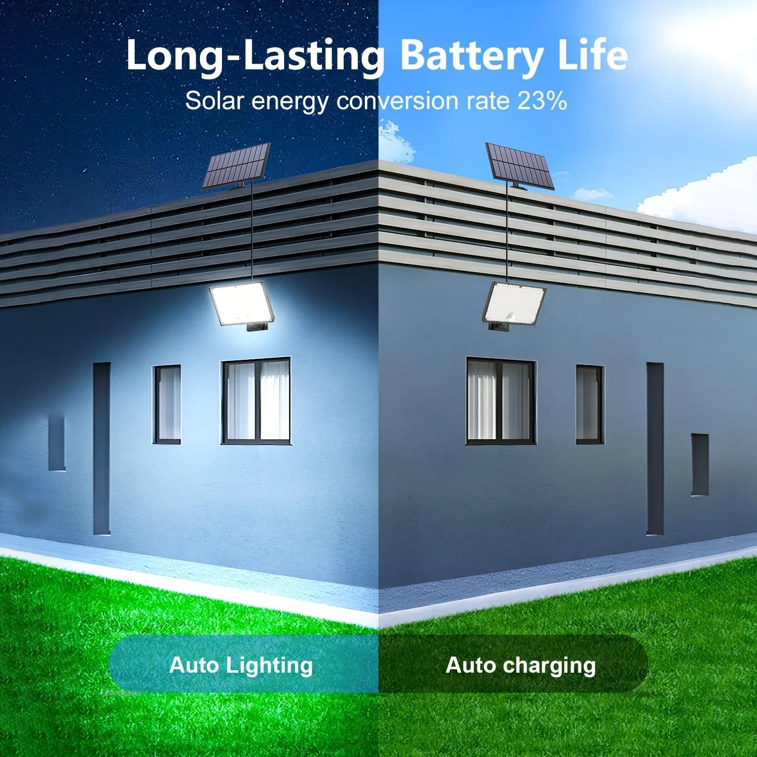 Solar motion sensor light 400LED outdoor security garden light