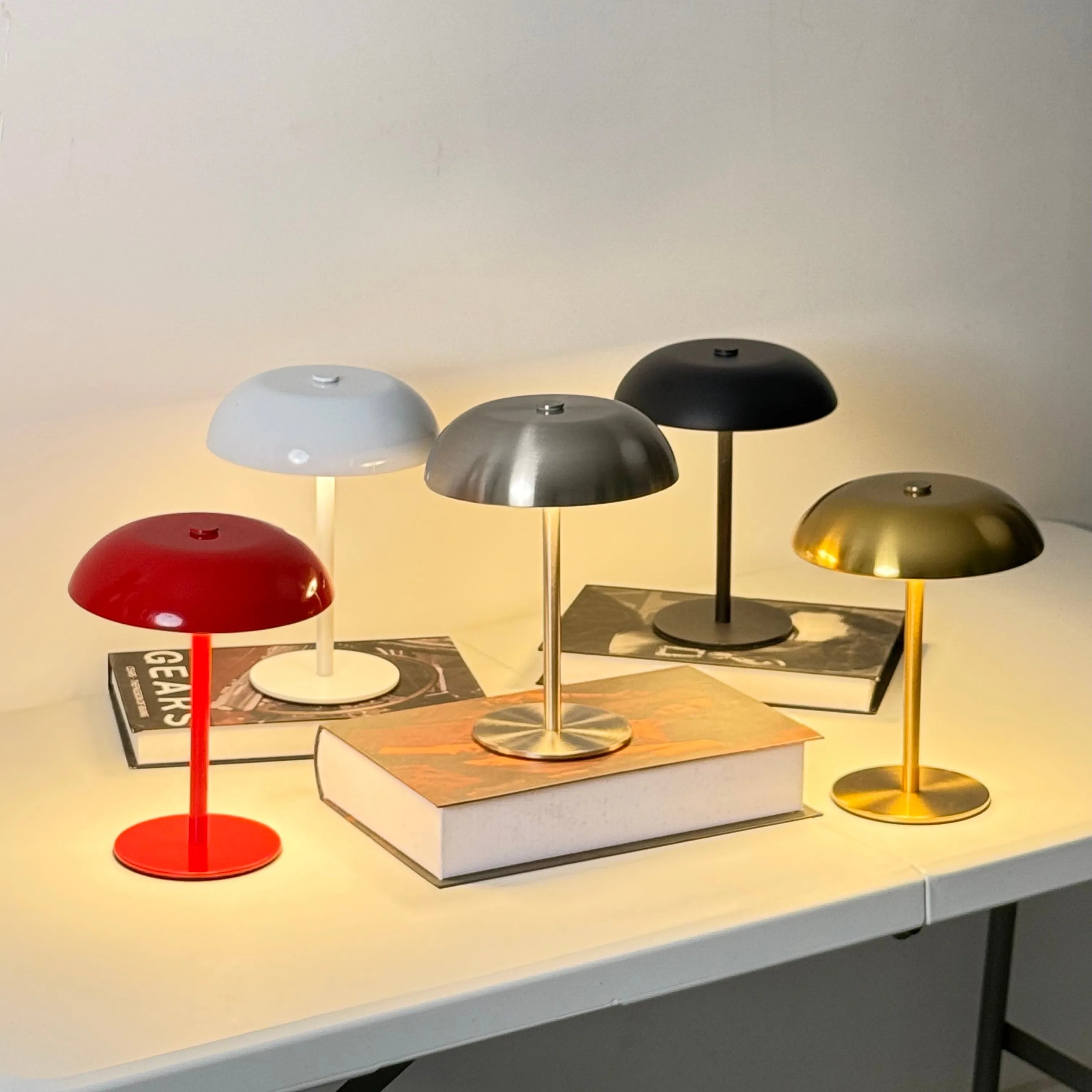 Mushroom Table Lamp Touch Control Dimmable LED Rechargeable