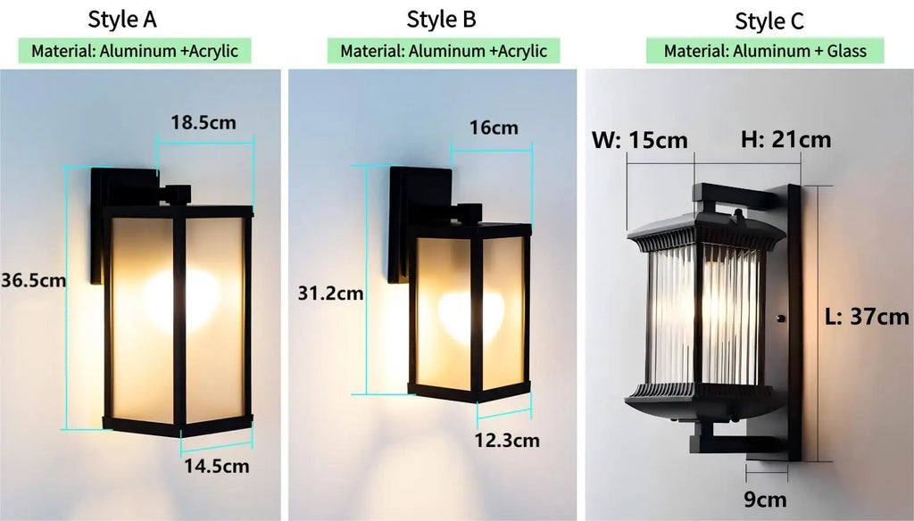 Vintage Waterproof LED Outdoor Wall Light for Porch & Garden Decor