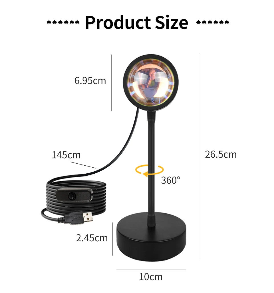 Smart Sunset Lamp RGB LED APP Remote USB Projection Light