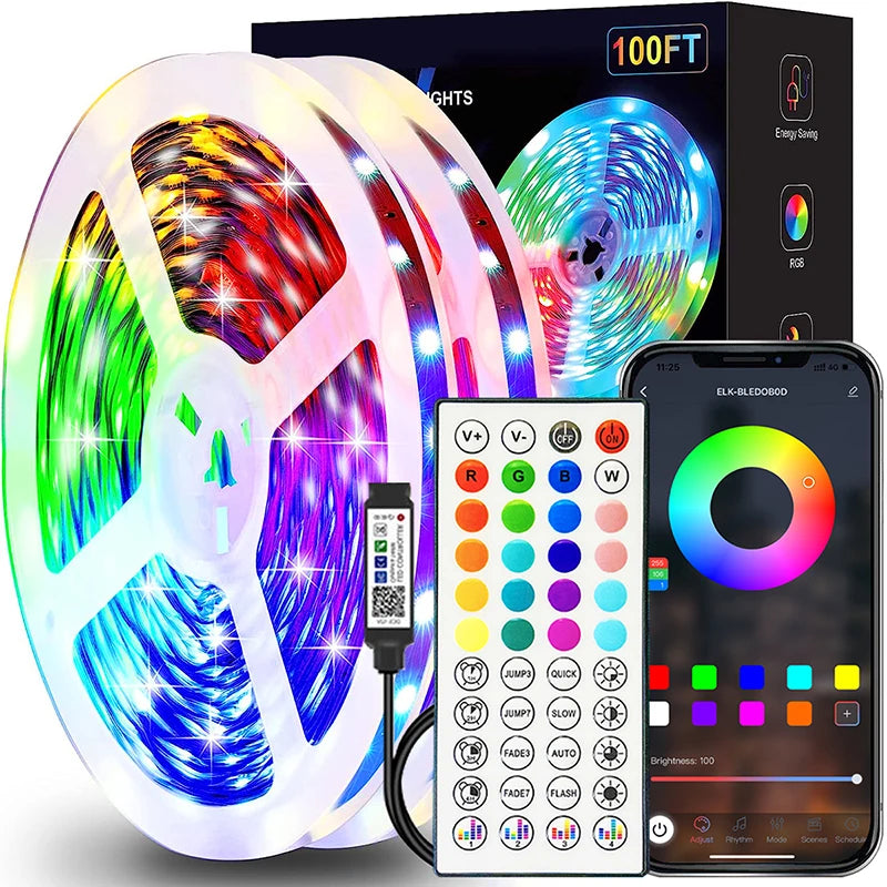 RGB LED Strip Lights APP Control Flexible Room Bedroom Light