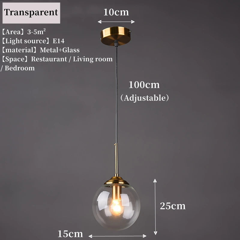 Modern luxury glass LED pendant light hanging above a dining table in a contemporary home.