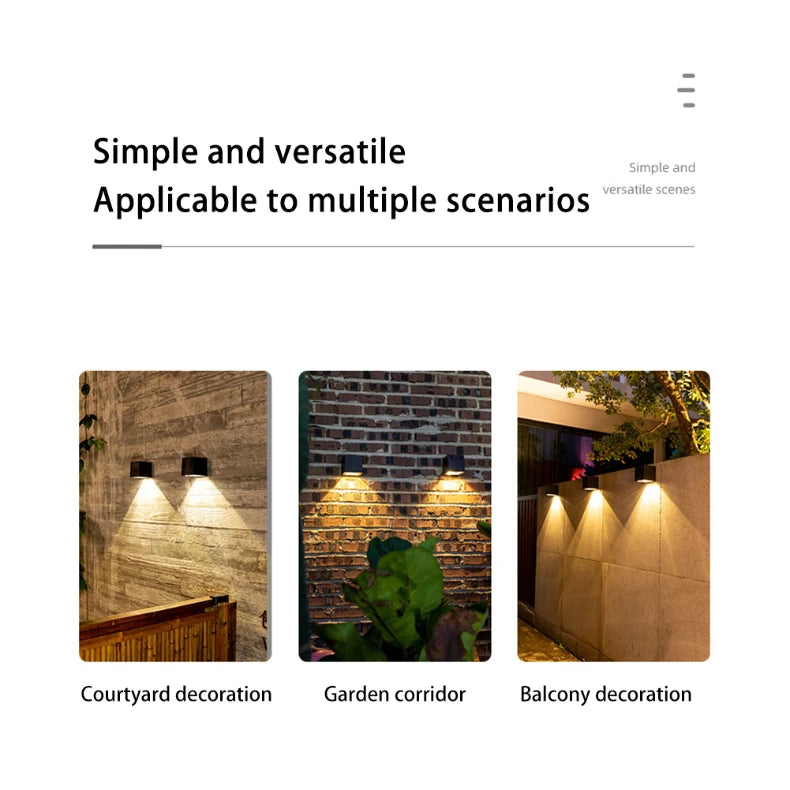 Solar Garden Wall Lamp Outdoor Fence and Courtyard Light