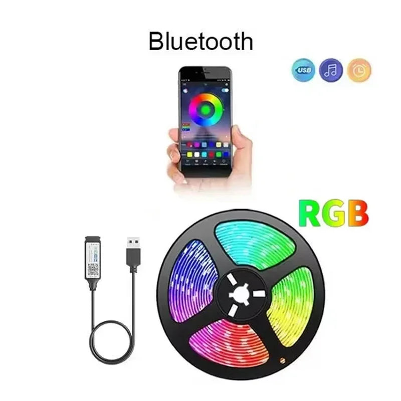 RGB LED Strip Lights USB 5V App Control Music Sync Room Decor