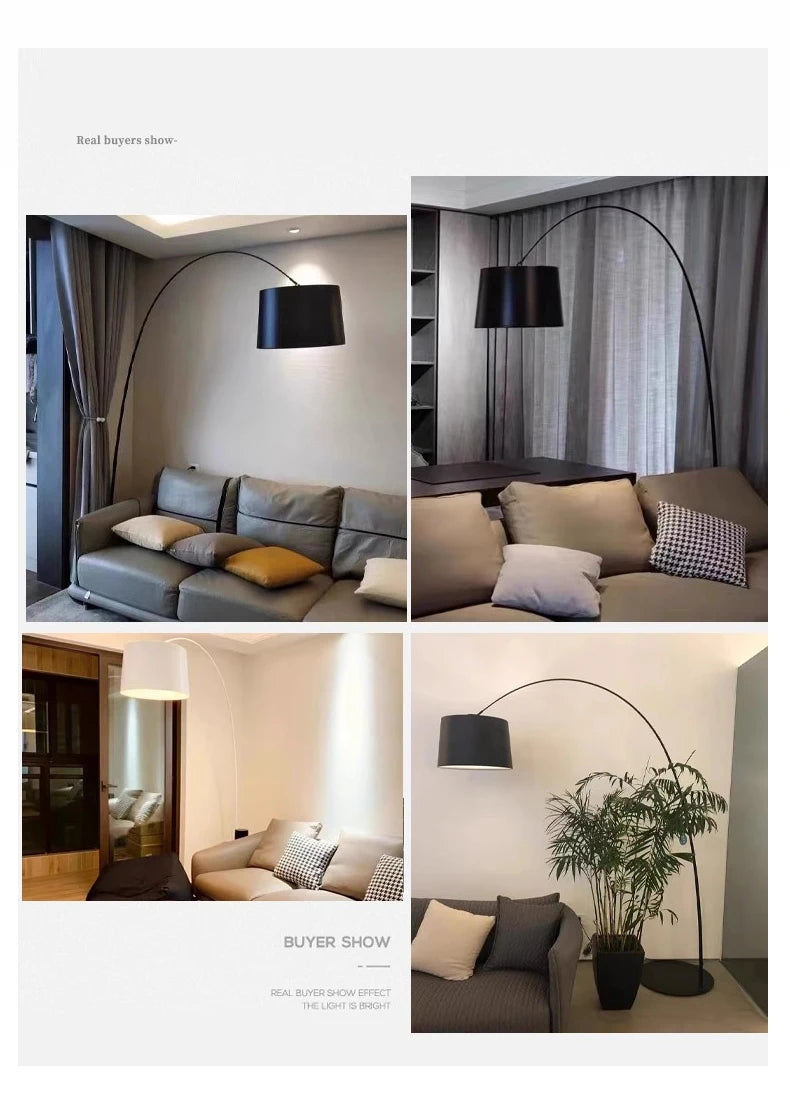 Nordic Minimalist Floor Lamp Arc Bedroom Living Room Floor Lamps Sofa Study Fishing Lamp Room Decoration Lighting Vertical Light