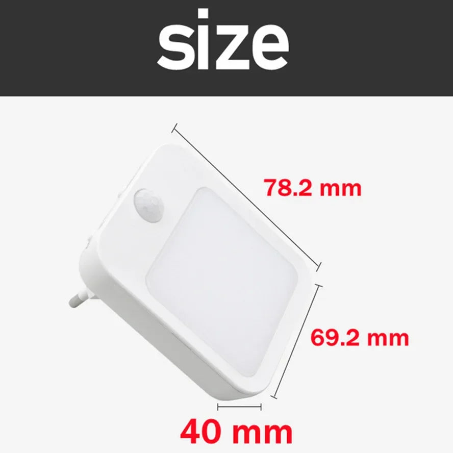 Motion Sensor Night Light EU Plug Dimmable LED Cabinet Lamp