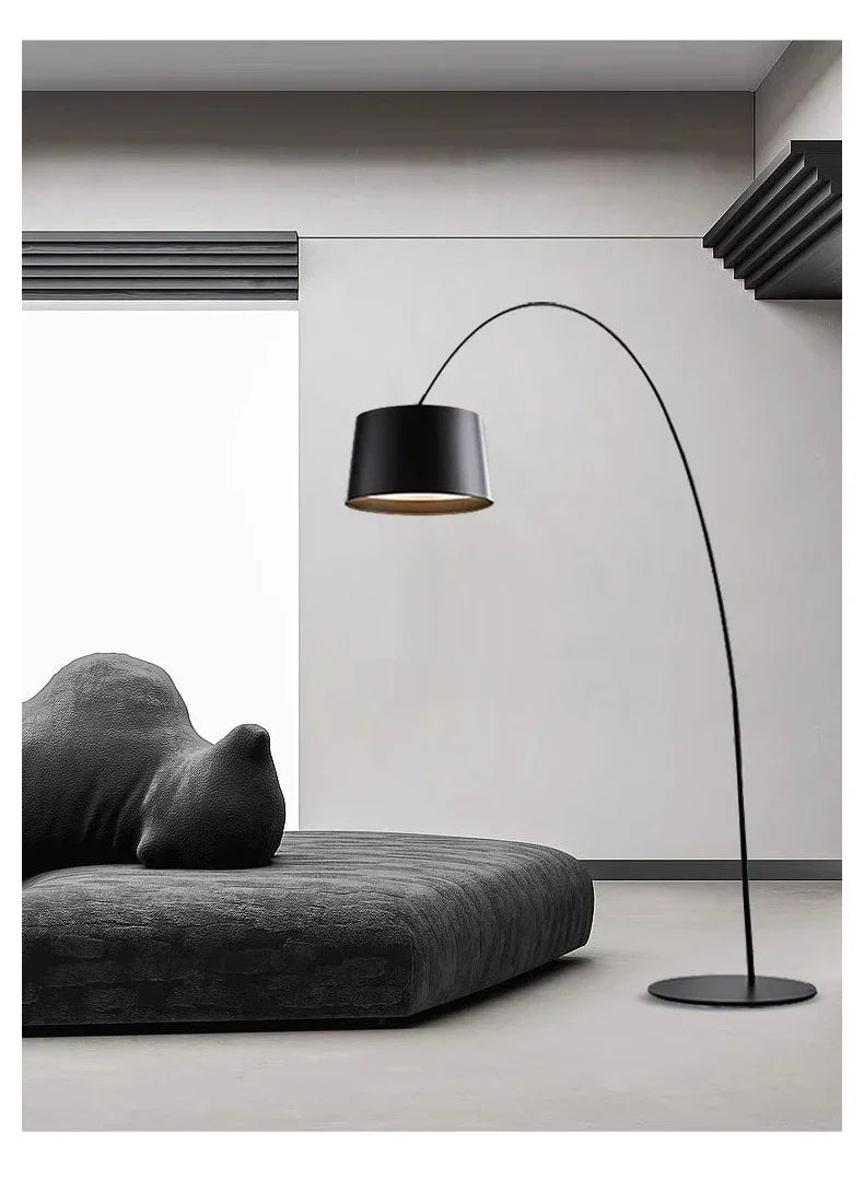Nordic Minimalist Floor Lamp Arc Bedroom Living Room Floor Lamps Sofa Study Fishing Lamp Room Decoration Lighting Vertical Light