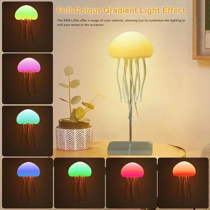 Jellyfish Bedroom Lamp LED Night Light with Voice Control