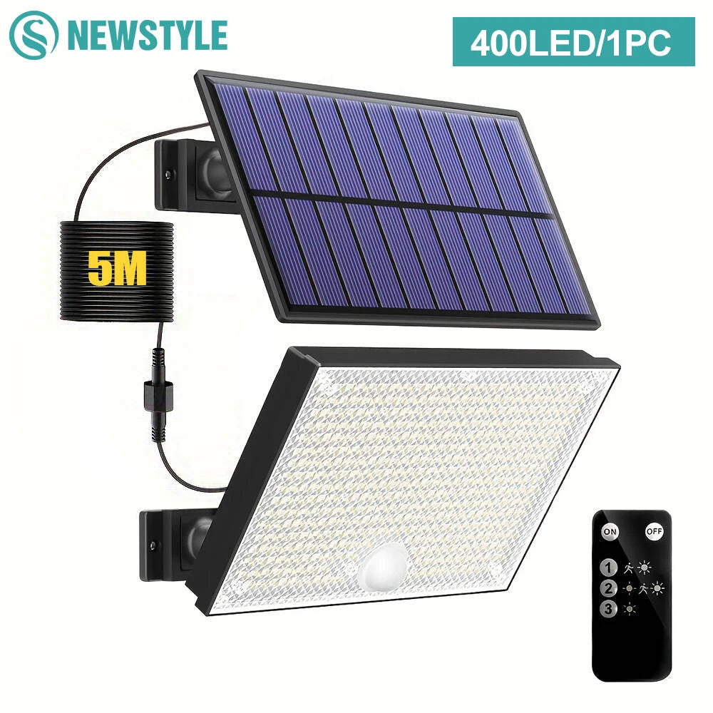 Solar motion sensor light 400LED outdoor security garden light