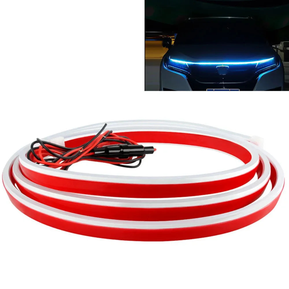 Scan Starting Led Car Hood Light Strip Decorative Lamp Flexible DRL Daytime Running Lights Auto Headlight Strips Car Assecories