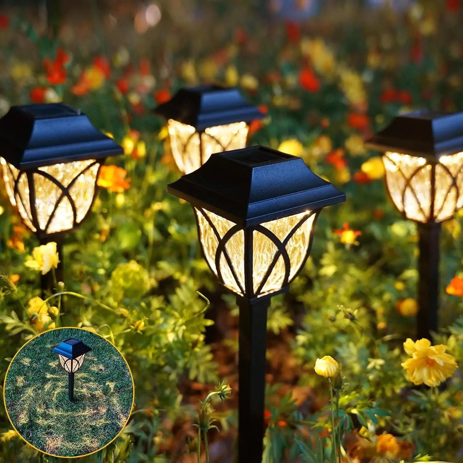 Solar Yard Lights Outdoor Waterproof LED Pathway Lights 1-10 Pack