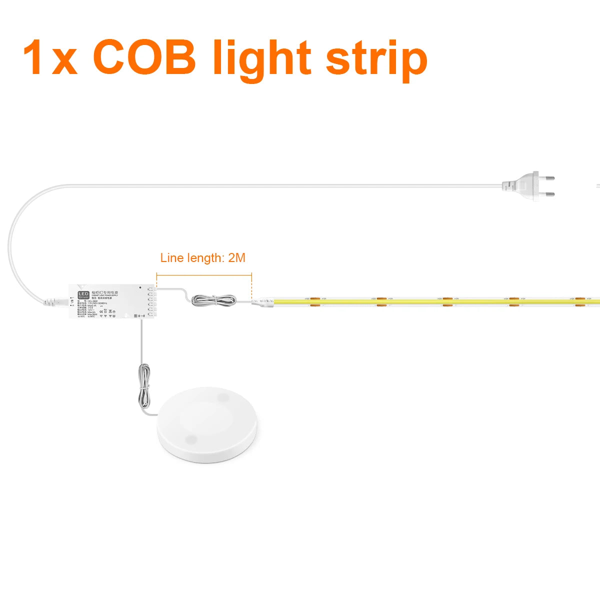 Under Cabinet LED Strip Light COB Dimmable Touch Sensor Closet Light