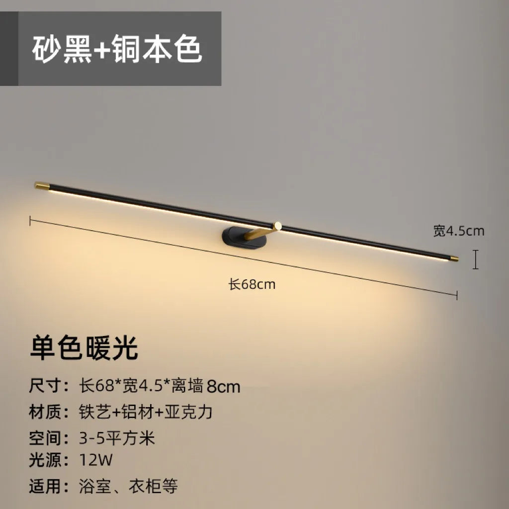 LED Mirror Bathroom long strip Wall Lamps Modern Bedroom Bedside Minimalist Ceiling Light Wall Sconces Decor Lighting Fixtures