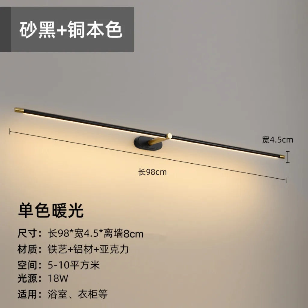 LED Mirror Bathroom long strip Wall Lamps Modern Bedroom Bedside Minimalist Ceiling Light Wall Sconces Decor Lighting Fixtures