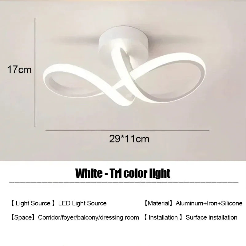 Modern linear LED ceiling light installed in a minimalist hallway with contemporary home décor.
