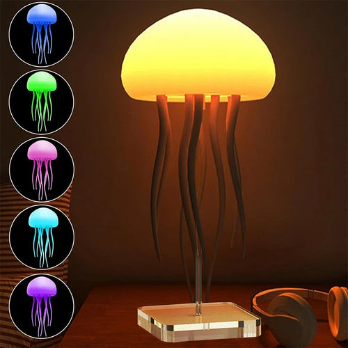 Jellyfish Bedroom Lamp LED Night Light with Voice Control