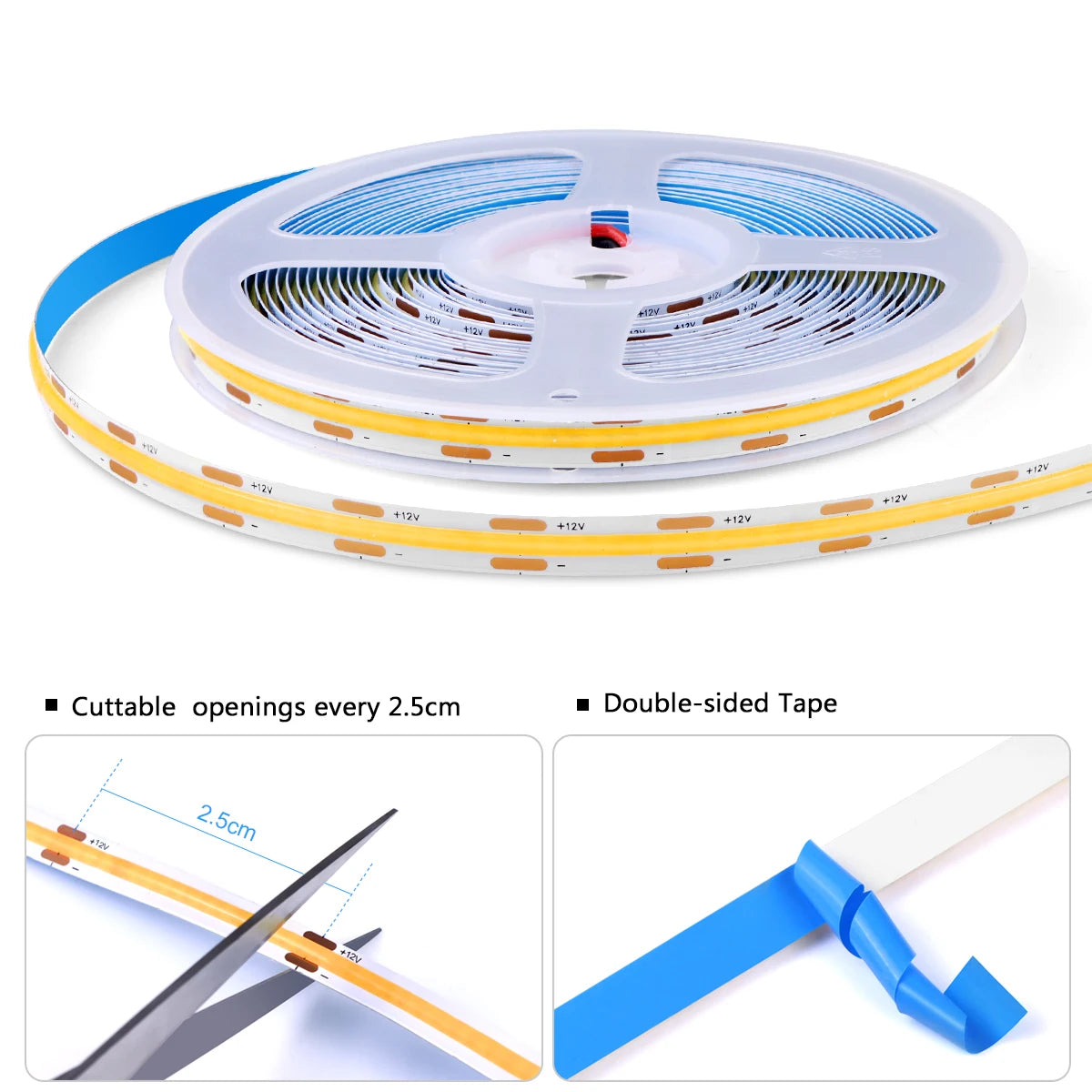 Under Cabinet LED Strip Light COB Dimmable Touch Sensor Closet Light